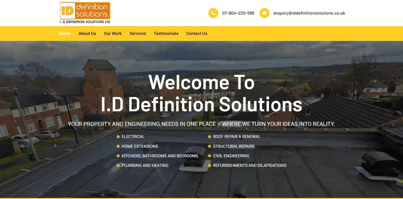 ID Definition Repairing Center website homepage