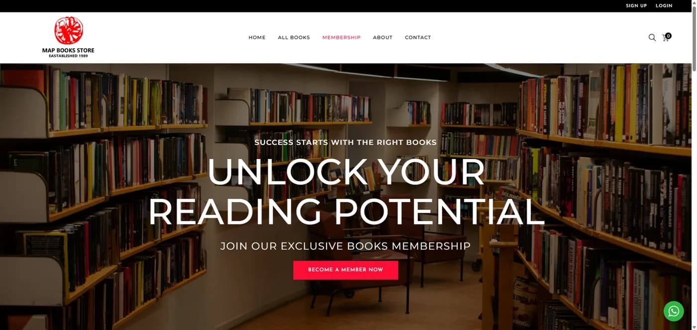 MAP Books Store website homepage
