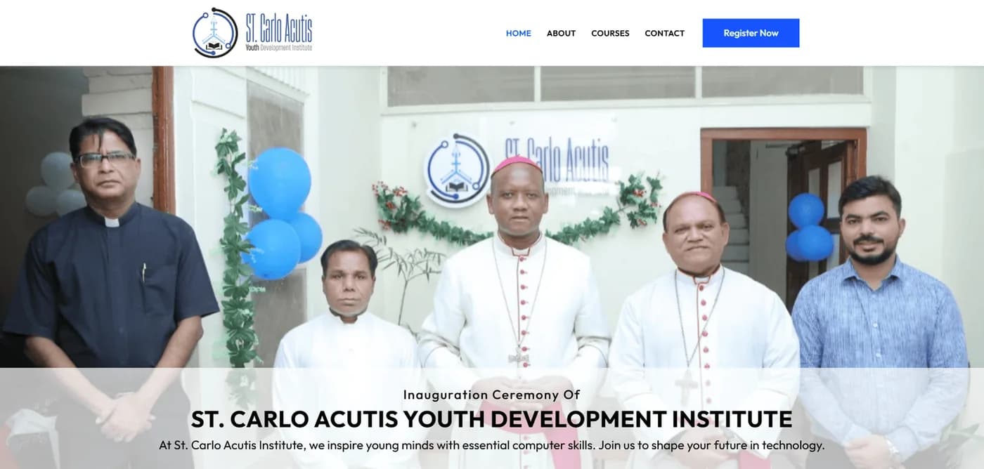 St. Carlo Acutis Youth Development Institute website homepage